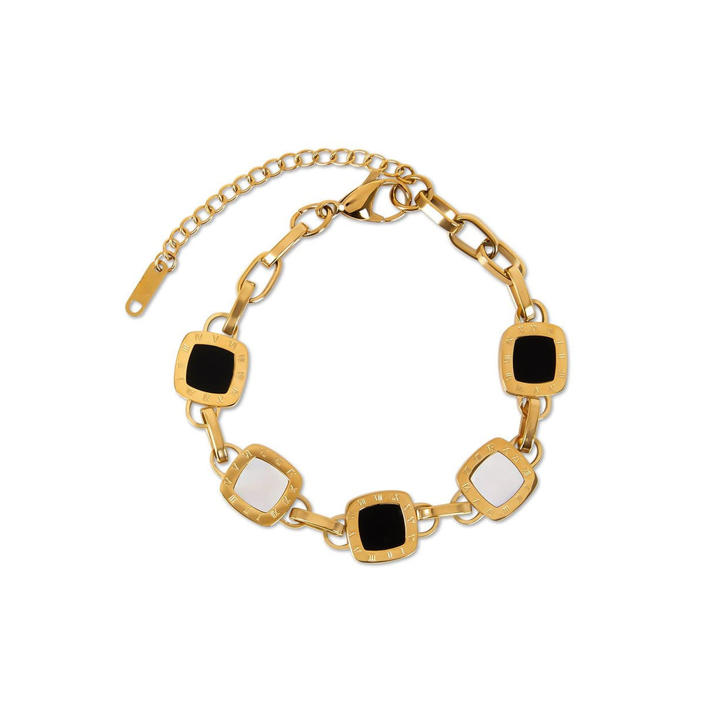 Mono Square Bracelet Plated in 18k Gold
