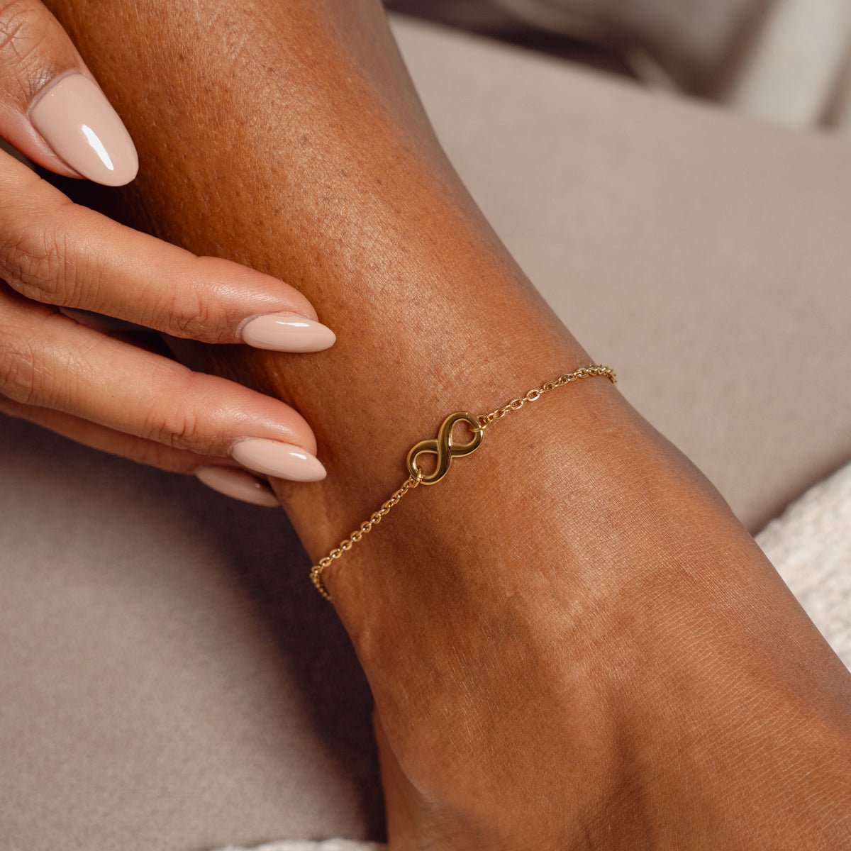 Infinity Anklet Plated in 18K Gold