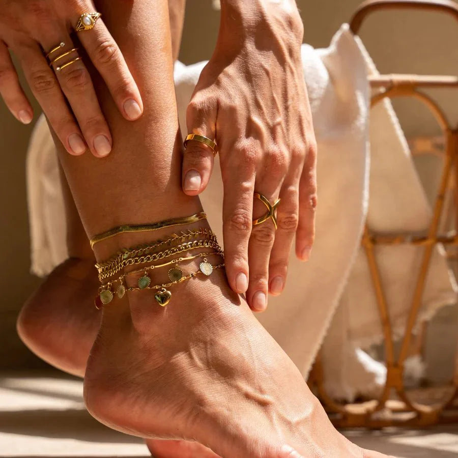 Love Anklet Plated in 18K Gold