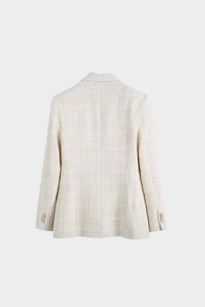 Blazer Tweed Branco Botão Duplo