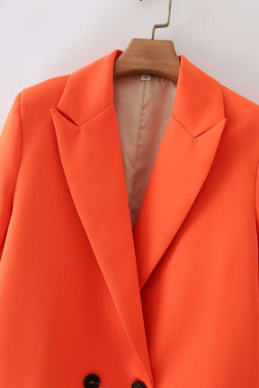 Blazer Alfaiataria Laranja Botão Simples