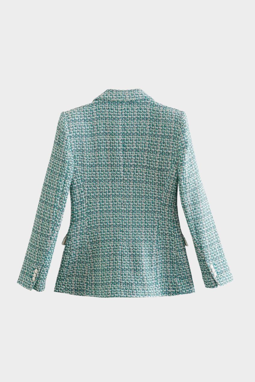 Blazer Tweed Verde Multicolorido