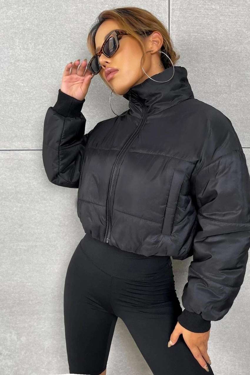 Casaco Puffer Feminino Inverno com Zíper